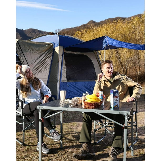 KingCamp Camping Folding Table Aluminum Roll up Table for 4 6 Person Outdoor Indoor 42.1 27.6 Silver Walmart Business Supplies