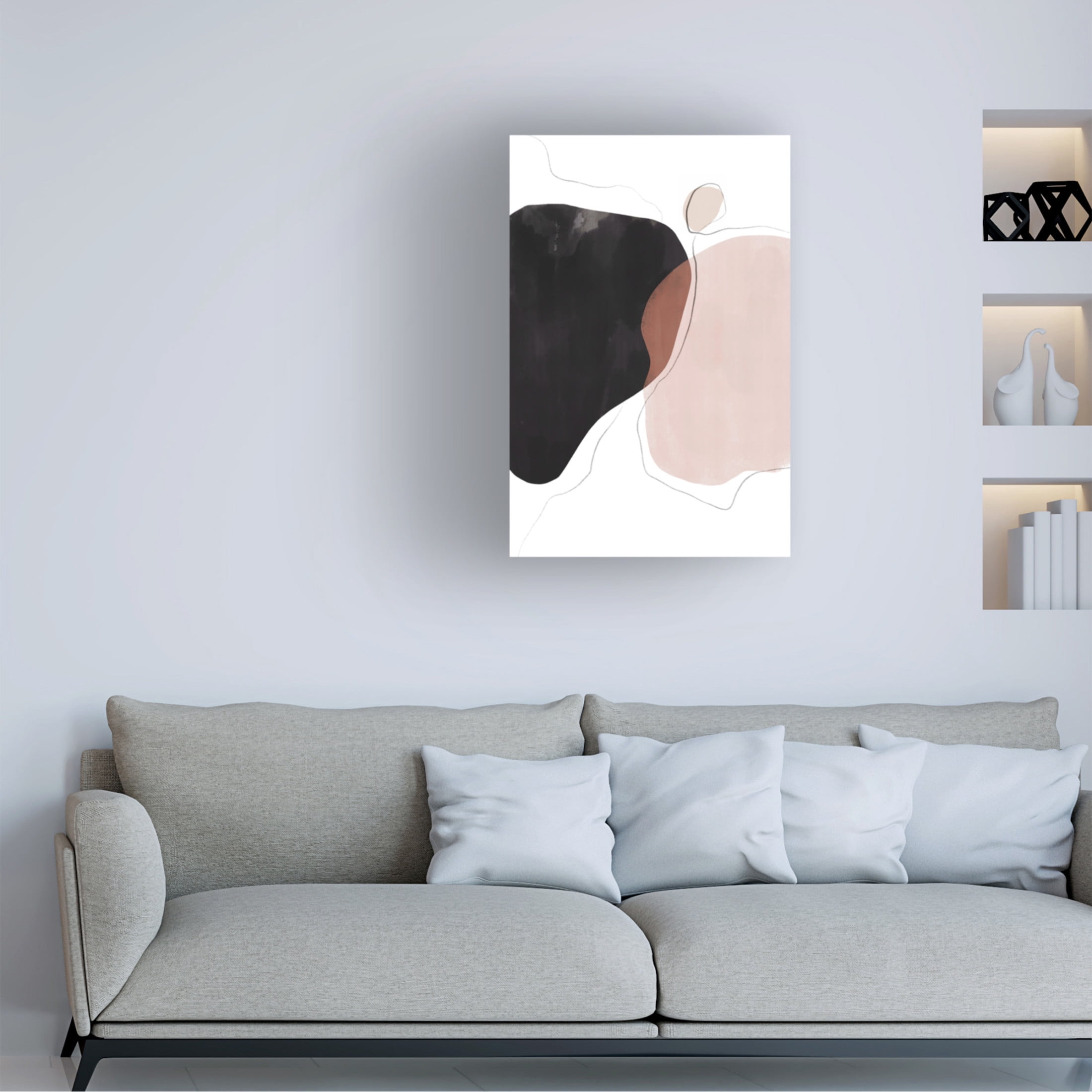 Trademark Fine Art Melloi Art Prints Black Pink Abstract Art Canvas Wall Art