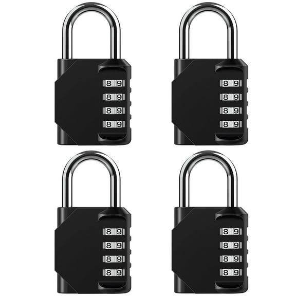 4 Pack Combination Lock for Locker 4 Digit Outdoor Waterproof Padlock for School, Gym, Sports, Fence, Toolbox, Gate, Case, Outdoor, Hasp Storage