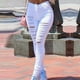 thumbnail image 3 of Puntoco Mujer Slim Plus Size Rasgado Agujero Color Sólido Jeans Largos Denim Pantalones Regulares Puntoco Puntoco-863, 3 of 5