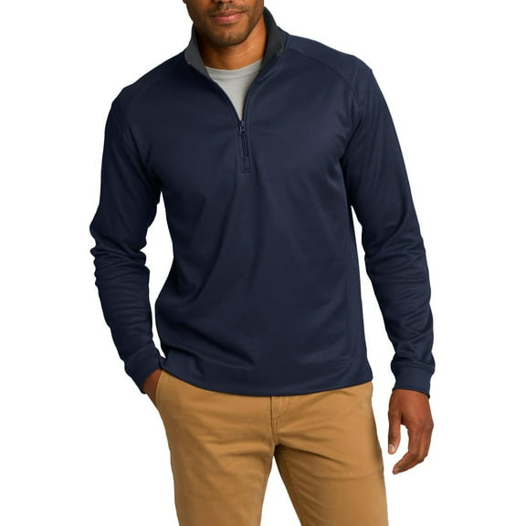 JustBlanks Mens 1 4 Zip Pullover with Vertical Texture Polyester Cotton Blend Cadet Collar Long Sleeves