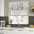 thumbnail image 4 of 2 Pack Blue Beige Coastal Valances for Windows Bedroom Living Room Window Treatments, Beach Starfish Summer Eucalyptus Ombre Rod Pocket Valance Drapes Short Kitchen Curtains Over Sink 42"x18", 4 of 8