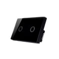 thumbnail image 2 of Interruptor táctil de lámpara de pared de 1 vía de de cristal . UU. LED Backlig 2 Gang Negro jinwen Interruptor de panel táctil de pared, 2 of 5