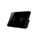 thumbnail image 2 of Interruptor táctil de lámpara de pared de 1 vía de de cristal . UU. LED Backlig 2 Gang Negro jinwen Interruptor de panel táctil de pared, 2 of 5