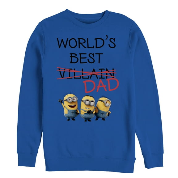 Men's Despicable Me Minions World's Best Villain Dad  Sweatshirt Royal Blue Large