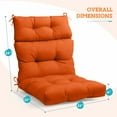 thumbnail image 4 of EAGLE PEAK Tufted Outdoor/Indoor High Back Patio Chair Cushion, Set of 2, 46 x 22 in, Burnt Orange, 4 of 9