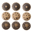 thumbnail image 4 of Ensemble de 10 Pcs Blazers Ronds Rétro Vintage en Métal avec Boutons pour Décoration de Manteau, 4 of 5