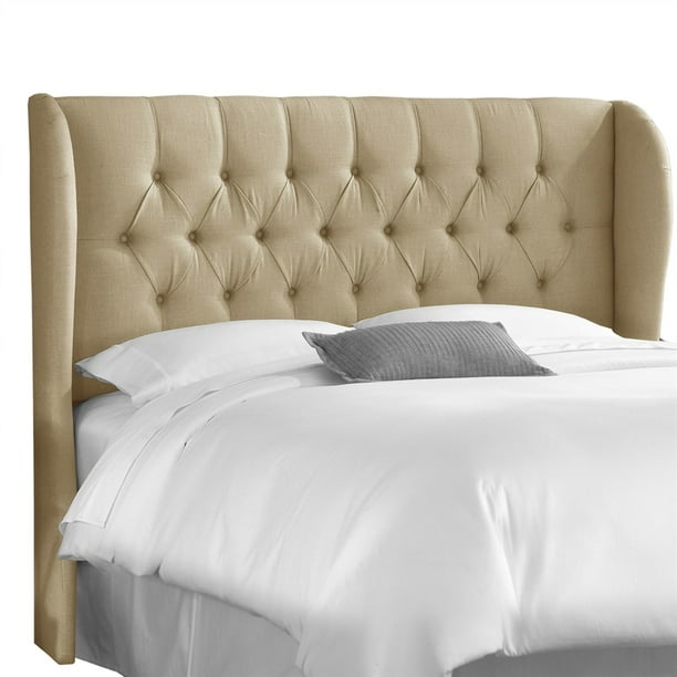Marlow Tufted Wingback Sandstone Linen Upholstered Headboard Multiple Sizes Walmart Com Walmart Com
