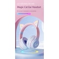 thumbnail image 3 of YUNOVA Foldable Cat Ear Wireless Bluetooth Headphones with LED Breathing Lights, Compatible with iPhone iPad Android Smartphones Tablets, Ideal for Kids Study, Online Classes, Back to School Gifts, 3 of 9