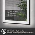 thumbnail image 5 of Oversized LED Anti-fog Mirror, 48 x 32 Black Metal Frame Wall Bathroom Mirror, Dimmable by GODCHAR, 5 of 12
