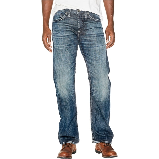 Silver Jeans Zac Straight Leg Jeans para hombre, azul, 34W x 30L