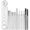 thumbnail image 1 of Snap Fastener Tool Set Hole Puncher Button Setter 7 In 1 Base Leather Craft Tool Kit, 1 of 4