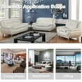 thumbnail image 3 of Aukfa 3 Piece Sofa Set - 46" Wide Upholstered Sofa Couch Armchair, Leather, White, 3 of 10