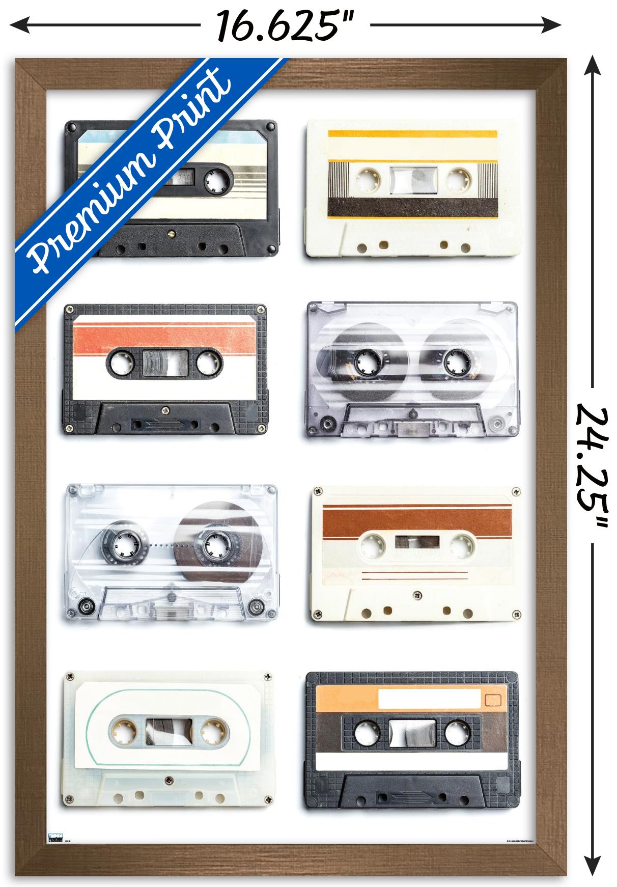 Cassettes Wall Poster, 14.725" x 22.375" Framed