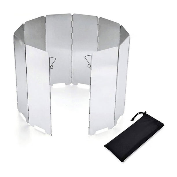 INT 9 Plates Folding Outdoor Stove Windscreen Lightweight Camping Stove