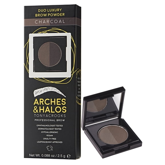 Arches & Halos Duo Polvo de lujo para cejas en carbón, 0.88 oz Arches & Halos Arches & Halos Polvo para cejas 0.088 oz