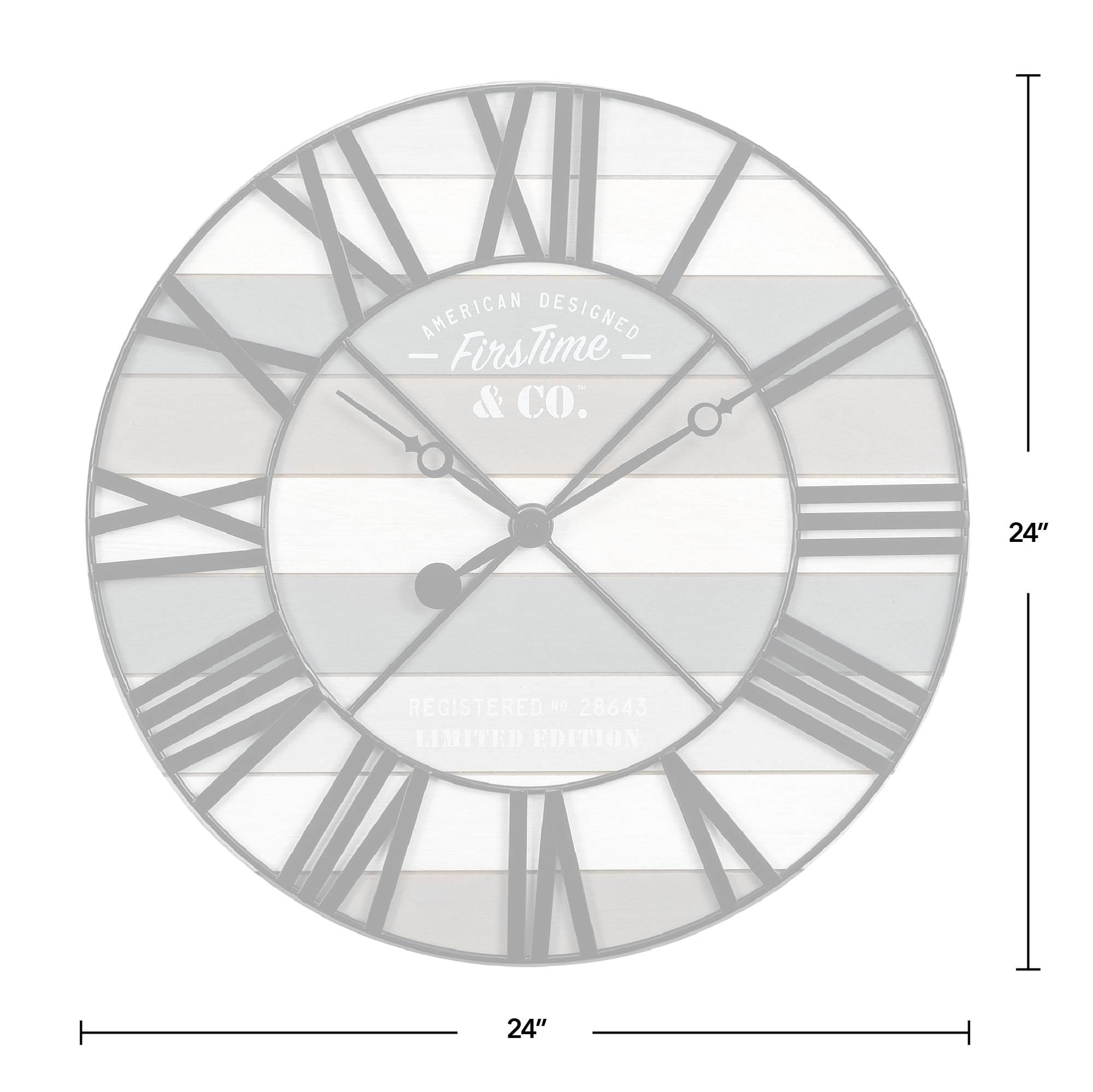 FirsTime & Co. White Maritime Planks Wall Clock, Farmhouse, Analog, 24 x 2 x 24 in