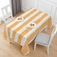 thumbnail image 6 of Burnt Orange Striped Table Cloth Waterproof Tablecloths, Farmhouse Vintage Stripes Tablecloth Dining Table Cover for Kitchen Party Tabletop Outdoor, Rectangle Tablecloth 60x120 Inch, 6 of 9