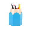 New Creative Pencil Tip Design Pen Pencil Holder Office Home Makeup Brush Pot Cabinet Desk Pencil Cup Tidy Stationery Study Work Supplies Organizer Desk Container Box Blue