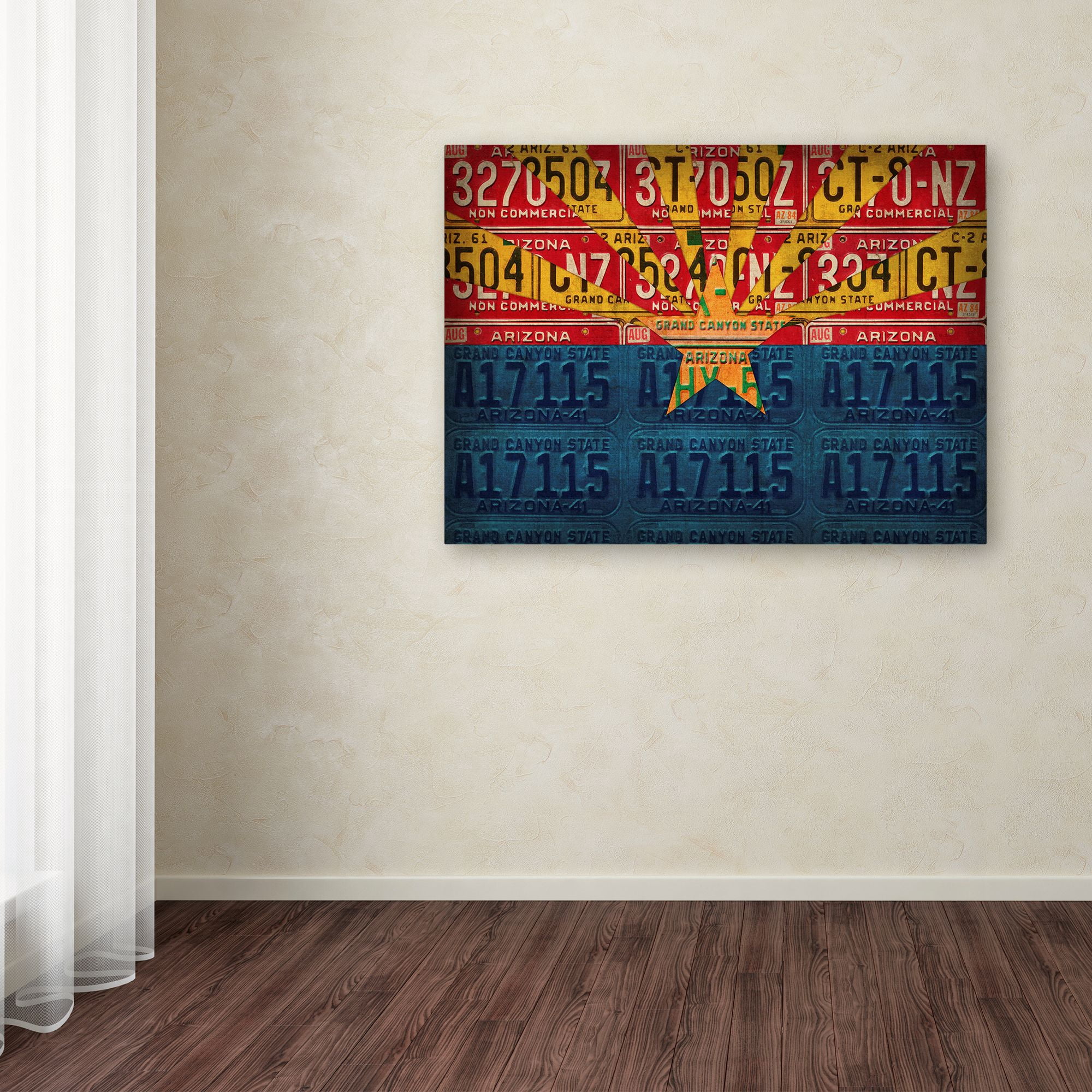 Trademark Fine Art 'Arizona State Flag License Plates' Canvas Art by Design Turnpike