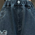 thumbnail image 5 of Jeans Girls Butterfly Jeans Girls Straight Leg Wide Leg Denim Jeans High Waisted Baggy Jeans Girls with Pockets Kids Clothes Girls Size 6-7 Years, 5 of 7