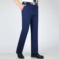 thumbnail image 3 of Pantalones de traje para hombre, color caqui, para negocios, drapeados, con cinturón, fluidos, ajustados, de cintura alta, para uso social, estilo vintage, 3 of 5