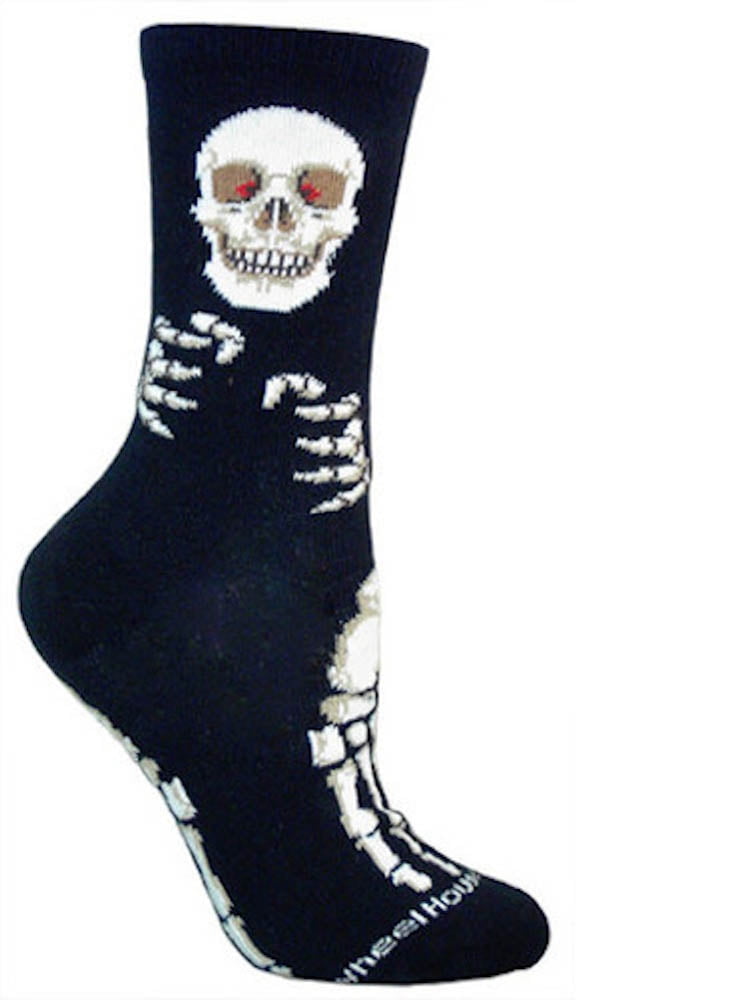 Wheel House Designs - Skeleton on Black Socks - 10-13 - Walmart.com