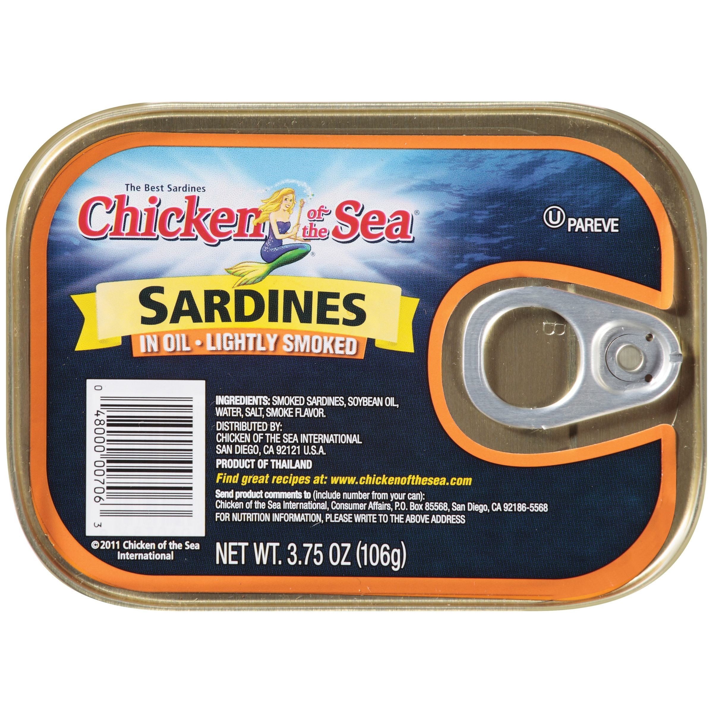 Chicken of the Sea Sardines in Oil, Lightly Smoked, 3.75 Oz