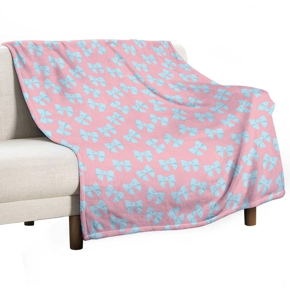 Princess Cute Bow Blanket Soft Throw Warm Lightweight Plush Blanket for Couch Bed Sofa