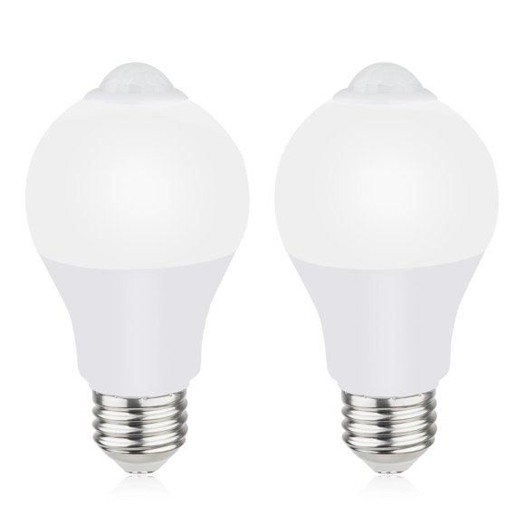 Bombillas con sensor de movimiento GREENIC 9W 800 lm 5000K E26, paquete de 2