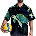 thumbnail image 4 of Turtle Seamless Men's Short Sleeve Button Down Casual Beach Printed Shirts, 4 of 6