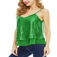 thumbnail image 2 of PENGXIANG Débardeur Sans Manches à Sequins pour Femmes avec Bretelles Réglables en Maille Transparente Vêtements d'Été, 2 of 3