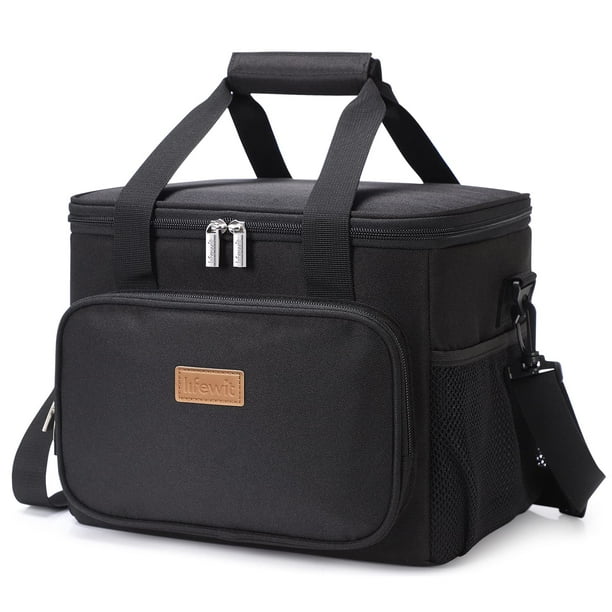 Bolsa de almuerzo Lifewit, grande, aislante, con capacidad para 15 litros, color negro