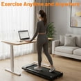 thumbnail image 5 of Simenmax 2-in-1 Foldable Walking Treadmill with Handrails, Quiet Under Desk Treadmill for Home Office, Remote Control, LED Display, 265lbs Capacity, Black, 5 of 9