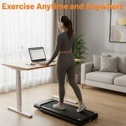 Nextay 2-in-1 Foldable Walking Treadmill with Handrails, Quiet Under Desk Treadmill for Home Office, 2.5HP Motor, Remote Control, LED Display, Black