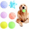 thumbnail image 1 of Paquete de 6 pelotas para perros, juguete para perros, pelota para aplastar, juguete para perros con chirrido, pelota para masticar indestructible y duradera para perros, 1 of 5