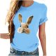 thumbnail image 5 of Tops de Cuello Alto para las Mujeres Amante Impreso Camiseta Cuello Redondo Manga Corta, Poliéster Spandex, 5 of 7