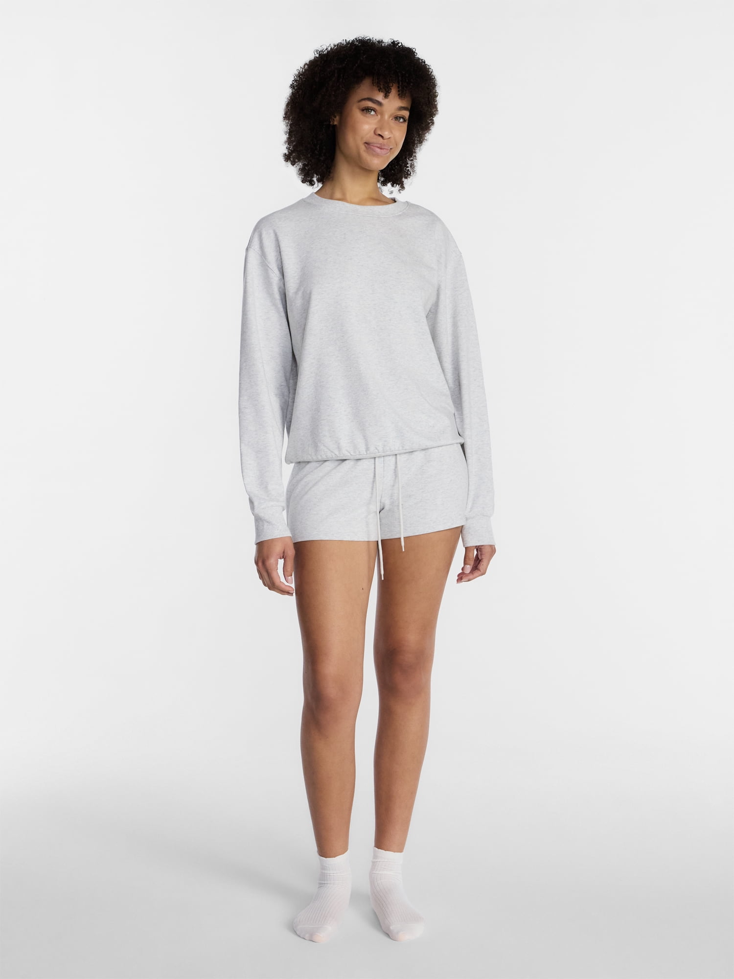 No Boundaries Sleepwear Top with Long Sleeves, Women’s XXS-3X