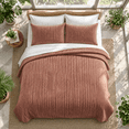 Terracott Quilt Pattern Striped Quilt Set King Size Terracotta Clay - Walmart.com