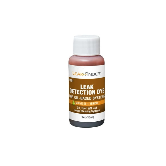 LEAKFINDER LF2001 Automotive Oil-Based Fluid Leak Detection Dye, Services Auto Oil, Fuel, ATF, Power Steering, (6) 1oz Ultraviolet Fluorescent Dye Bottles, Made in USA