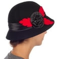 thumbnail image 2 of Sakkas Farrah Vintage Style Wool Cloche Hat - Black - One Size, 2 of 3