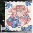 thumbnail image 4 of Ambesonne Surreal Shower Curtain, Goldfish and Human Portrait, 69"Wx75"L, Eggshell Blue and Coral, 4 of 5