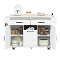 thumbnail image 4 of Mobile Kitchen Island Unit | Drop leaf countertop, 9 - gallon trash can capacity | Sturdy P2 grade particleboard structure | Solves the problem of odor leakage in the kitchen, 4 of 6