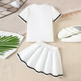 thumbnail image 5 of Kogui Girls Two Piece Skirt Sets Girls Clolthes Skirt Set 2 Piece Outfit Ruffle Sleeveless Floral Tank Top and Mini Skirt Set Girl Clothing Set Size 6-7 Years (White,6-7 Years), 5 of 9