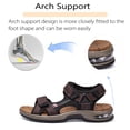 thumbnail image 3 of Mens Sports Sandals Leather Air Cushion Anti Slip Comfortable Beach Shoes Open Toe Leather Hiking Fisherman Shoes Red 9.5 US, 3 of 7
