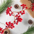 thumbnail image 4 of Christmas Berry Garland, Christmas Rattan Vine, 5.75 Feet Red Berry Wreath, Simulation Faux Berry Stems, for Holiday Mantel Decor, Christmas Tree Decoration, Festive Home Arrangement, Red, By FAJHHA, 4 of 9