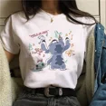 thumbnail image 3 of Camiseta de algodón para niños de Kawaii Disney Lilo Stitch, camiseta de verano con estampado de corazón de Stitch de dibujos animados, ropa bonita de Disney Anime para niños, 3 of 5