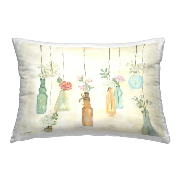 Stupell Industries Floral Hanging Bottles Decorative Printed Throw Pillow Design by Mackenzie Kissell