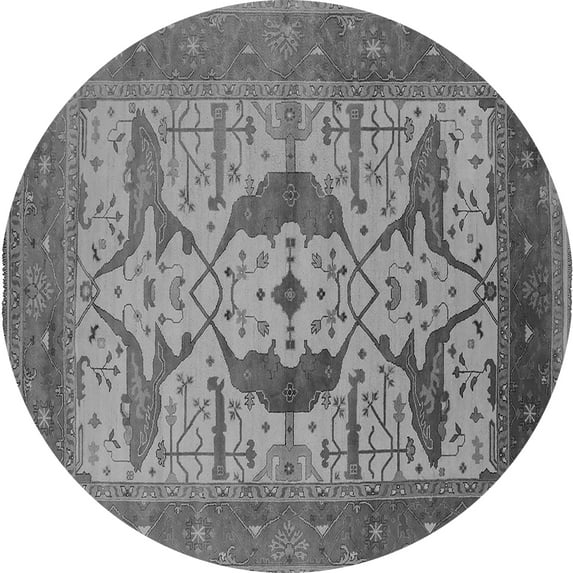 Ahgly Company Indoor Round Oriental Gray Industrial Area Rugs, 3' Round