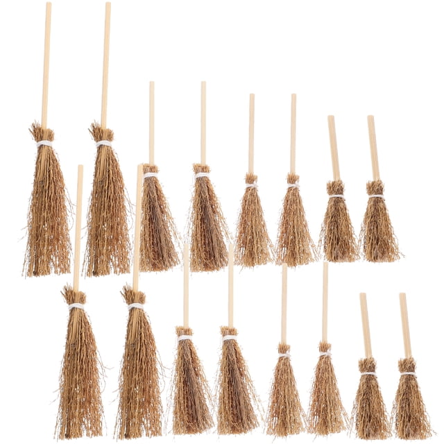 20 Pcs Ornements Mini Balai Décoration Paysage d'Halloween Maison de Poupée Modèles de Balai